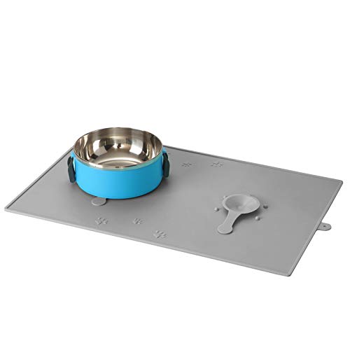 WANTRYAPET Pet Dog Feeding Mat with Nonslip Suction Cup, Silicone Dog Cat Food Mat Nonslip, Waterproof Pet Dog Cat Bowl Feeder Mat, Easy Clean Placemat, Dog Bowl Mat for Food and Water
