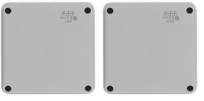 ABB ABB IP55 Junction Box • Waterproof Electric Cable Connector Unit • Shockproof Adaptable Electric Box • Indoor/Outdoor Box • 100 x 100 x 50mm (Pack of 2)
