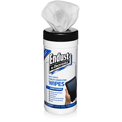 Endust For Electronics Screen Cleaner Wipes, Electronics Surface Cleaning Wipes, For Tablet, E-Reader, Computer Monitor, Laptop, Phone, TV, GPS, Pre-Moistened, Alcohol & Ammonia Free, 70 Count (12596)