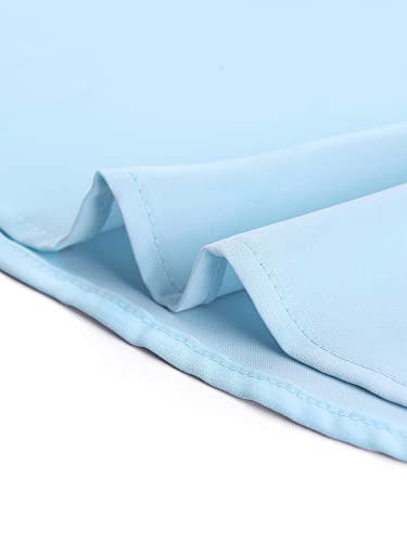 Allegra K Women's St Patrick's Day Work Office Shirt Keyhole Elegant Stand Collar Long Sleeve Chiffon Blouses X-Large Light Blue #TOP5