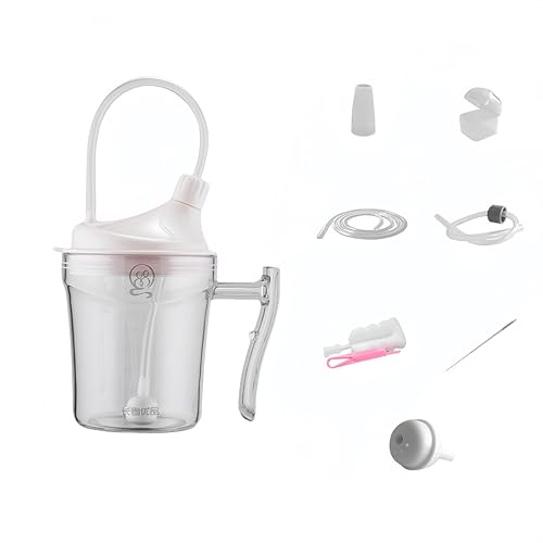 UKYCEORA Leak-proof Straw Cup, Suitable for the Elderly, Bedridden Patients, Disabled/Dysphagia People (white)