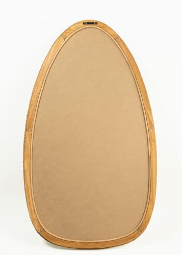 Rattan Boho Mirror for Decor, 31.5" x 18" Handmade Wall Mirror that is Farmhouse and Boho Wall Decor Style, Ideal for Hanging in the Bedroom, Living Room, Entryway, Nursery - Image 4