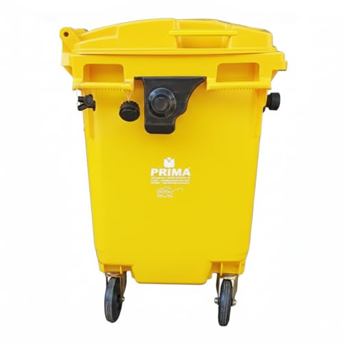 Image of Prima Big Plastic Wheeled Dustbin with Lid 660 Litre Yellow