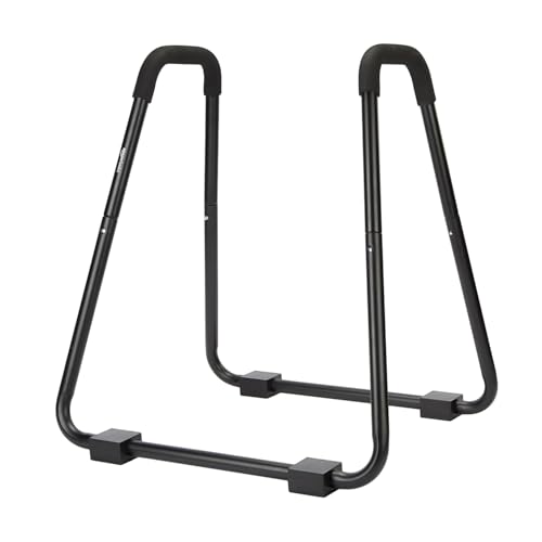 Amazon Basics Fitness Dip Bar | for Upper Body & Core Workouts | Dips, Leg Raises & Push-Ups | Load Capacity upto 150 Kgs | Ergonomic Design | Home Gym & Small Spaces | for All Fitness Levels | Black