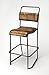 HomeRoots Light Brown Iron, Leather Natural Brown Leather Bar Stool