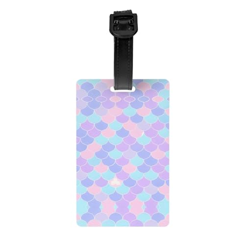 Etiquetas de equipaje de PVC con estampado de tatuaje de sirena, 8,4 x 5,3 cm, tarjeta de identificación de maleta, para bolsas de viaje, accesorios