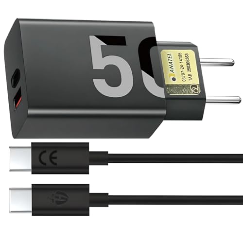 Kit Carregador Super Turbo 50W + Cabo USB Tipo C, Compatível com Celulares Samsung, Motorola, iPhone