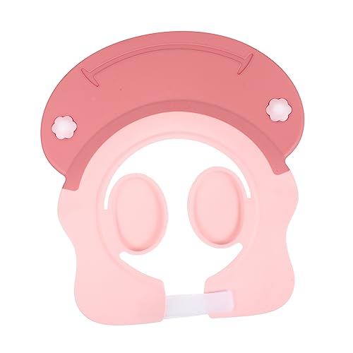 MOLUCKFU ベビーシャンプーキャップ 幼児バイザー ベビーシャワーの帽子 幼児用の日よけ帽子 キッズバイザー お風呂用ベビーシャワーヘッド 浴槽用注ぎ口カバー ベビーバスチェア ピンク タイプ
