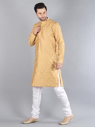 Image of Uri and MacKenzie Embroidery Silk Men's Kurta Pyjama Set