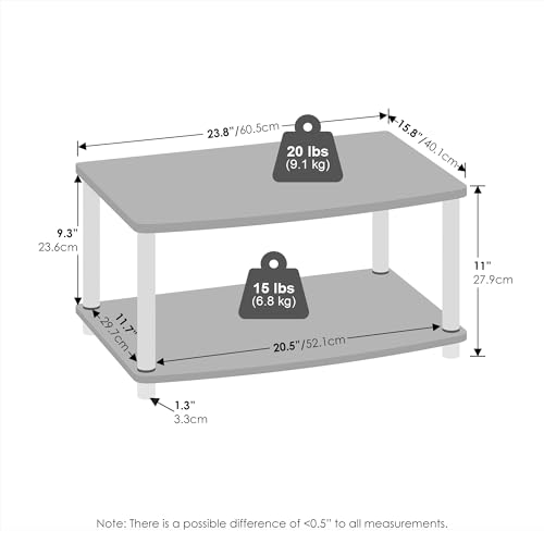 Image of Furinno Turn-N-Tube 2-Tier Printer Table with Storage, Under Desk Printer Stand, Toolless Assembly, for CPU, Work Supplies, Home Office, Americano