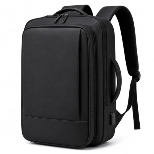 Mochila de Grande Capacidade Escolar, Universitária e Executiva Expansível com USB Externo, Alças Reforçadas, Compartimento para Notebook, Ideal para Dia a Dia, Trabalho e Viagem (PRETA)
