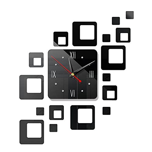 DIY Reloj de Pared,Relojes Modernos 3D,la Pared del Espejo del Reloj del Arte,Silencio Moderno Reloj de Pared,para Decorar la...