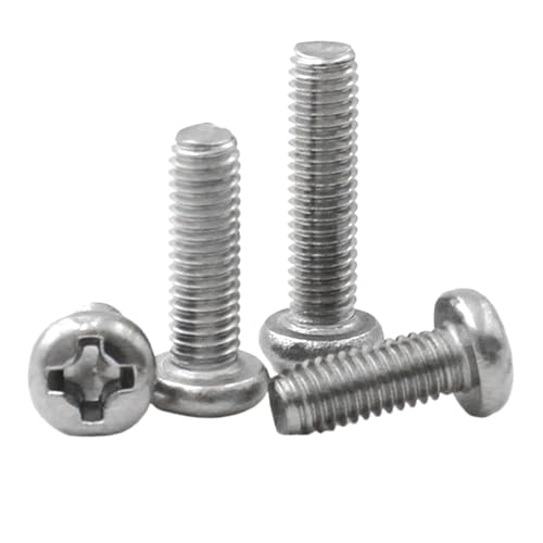 10/50個 304 ステンレス鋼 M2 M2.5 M3 M3.5 M4 M5 M6 M8 丸型パンヘッド プラス機械ネジ ボタンヘッドキャップ クロスボルト(2.5mm,M2 (50pcs))