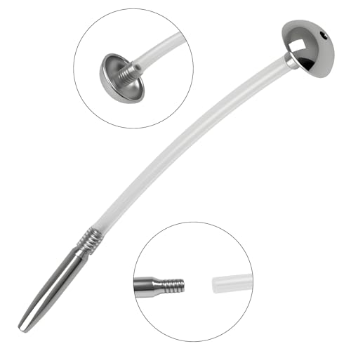 Image of Romi Chastity Device Cock Cage Accessories Catheter Urethral Sound Hollow Silicone Urethral Tube Stainless Steel Penis Plug Male Sex Toys