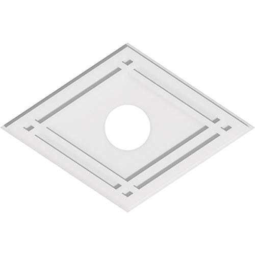 Image of Ekena Millwork CMP28X18DD-05000 Diamond Architectural Grade PVC Contemporary Urethane Ceiling Medallions 28 inchW x 18 5 /8 inchH x 5 inchID x 9 3 /4 inchC x 1 inchP