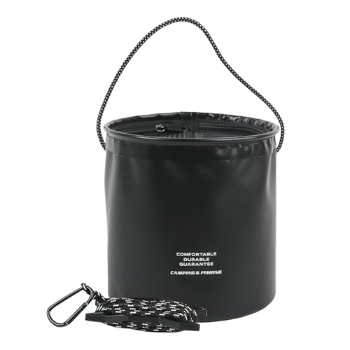 Zegaqae Cubo De Cebo,4 litros Cubo para Cebo Y Agua con Cierre con Cuerda,Contenedor De Señuelos para Pesca | para Barbacoa Kayak Playa Camping Al Aire Libre Perca Pececillo