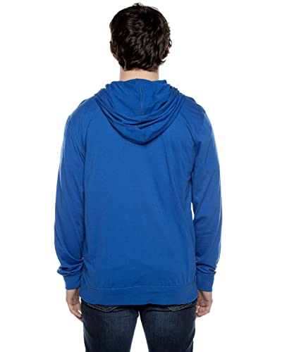 Cottonhood Lightweight Jersey Zip Hoodie for Men – Full Zip Casual Cotton Hoodie, Soft Long Sleeve (XS, Royal, 702)3