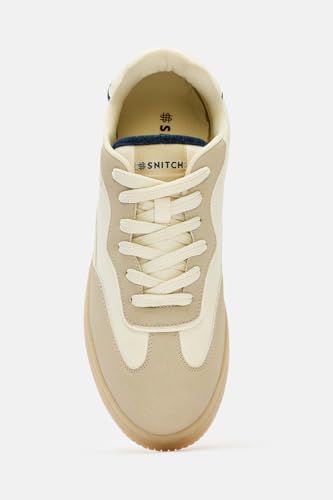 Image of SNITCH Men's Sneakers | PU & Suede Synthetic Upper, TPR Sole, Lace-Up Closure | Durable & Comfortable Casual Shoes | Versatile Low-Top Shoes