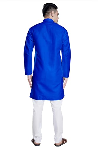 Image of DIVISIVE Men's Plain Cotton Blend Linen Slim Fit Kurta Pyjama Set