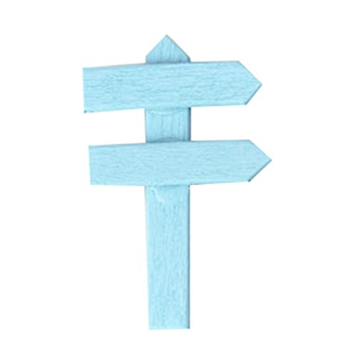 Wonque Miniature Figurines Ornaments Mini Colored Signpost Styling Succulent Wood Ornaments 1pcs