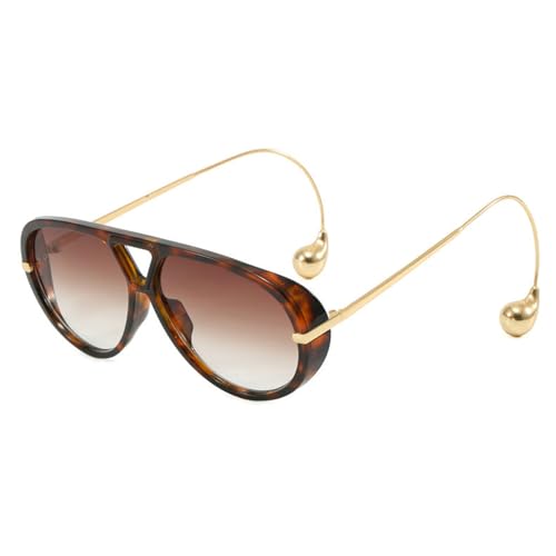 Trendy Pilot Sunglasses with Earring for Women Fashion Sun Glasses UV400 Protection Designer 2025 Ladies Shades2