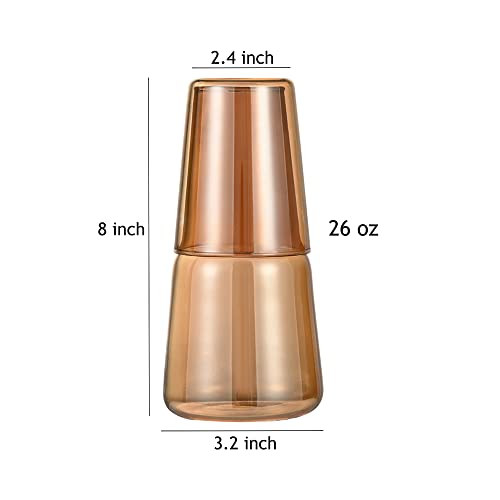 Sizikato juego botella y vaso vidrio borosilicato 26 oz miniatura 6