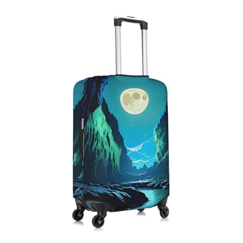 Water Moon Cave Luggage Cover, Suitcase Protector, Trolley Case Cover For X-Large Luggage, Suitcase Protector., White3