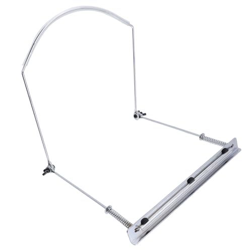 Geesatis Suporte de pescoço de gaita de 24 furos, suporte ajustável de metal, suporte de gaita profissional, prata, 1 peça