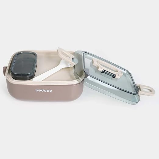 Image of Insulated Stainless Steel Lunch Box for Office & Kids (1000ml) | Airtight Leak-Proof Japaneese Bento Lunch Box with Spoon | Tiffin Box for Boys, Girls, Men & Women (1-Pc)