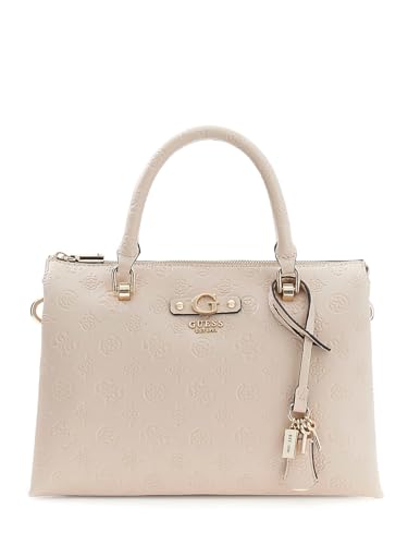 GUESS sac à main sac à épaule bandoulière Dita Multi Compartment Satchel Light Taupe Logo beige