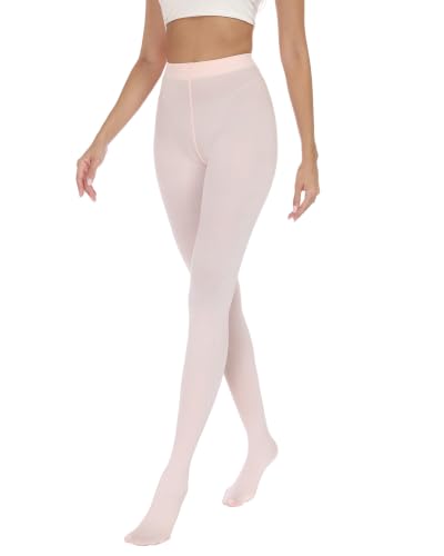 Image of Luxdovi Women Ultra Soft 50 Denier Silky Tights Semi Opaque Solid Color Pantyhose High Waist Footed Stockings