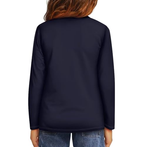 Image of Long Sleeve Shirts for Girls Casual Crewneck Tops Fall Winter Outfits for 3-16 Years Old