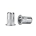 100 Pcs 1/4-20 Aluminum Flange Rivet Nuts, UNC Flat Head Threaded Insert Nut