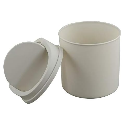 CadineUS 2 Liter Mini Desktop Trash Can with Swing Lid Tiny Garbage Can Trash Bin (White) Cover