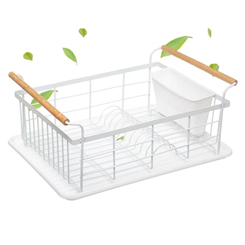 Solty - Escurreplatos Acero Inoxidable Blanco - Escurridor de Platos sobre Fregadero con Bandeja de Goteo y Colector de Cubiertos - Escurreplatos Firme y Duradero para Cocina (Blanco)