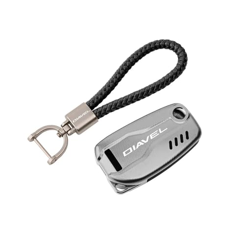 Motorrad Schlüssel Abdeckung Kappe Schlüssel Shell Für Ducati Diavel 1260s DX 1260 2020-2024 XDiavel Motorrad CNC-Zubehör Schlüsselfernbedienungsabdeckung Kette & Schlüsselanhänger Schlüsselring(Y-6)