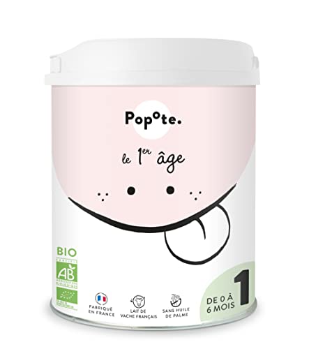 POPOTE - Lait Infantile 1er Âge Bio 800 g - Lait infantile En Poudre Dès La Naissance - Avec Oméga 3, 6, Vitamines Et Minéraux - Format Refermable Pratique...