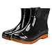 Yeah-hhi Bottes De Pluie pour Hommes, Bottes De Cheville De Travail Extérieur Imperméable PVC Black PVC pour Pêche, Chasse, Camping, l'agriculture,Noir,40