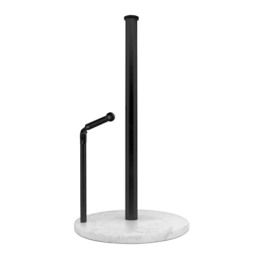 Paper Towel Holder Stand Countertop,Marble Weighted Base for Kitchen Black Stainless Steel Tension Arm Standing Paper Towel Holder,Accommodated Fits Standard and Jumbo Sized Rolls Paper Towel Holder Stand Countertop,Marble Weighted Base for Kitchen Black Stainless Steel Tension Arm Standing Paper Towel Holder,Accommodated Fits Standard and Jumbo Sized Rolls