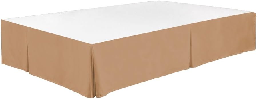 Legacy Decor Falda de cama con volantes 100% microfibra cepillada con caída de 14 pulgadas, tamaño King, color caqui