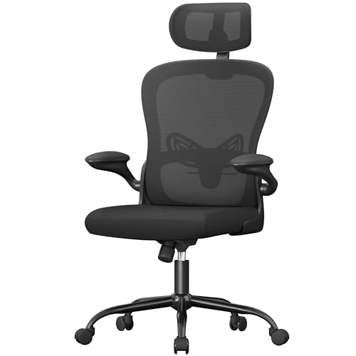 Shahoo Office Chair Dark Black, Ergonomic Computer Desk Chairs with High Back Mesh, Lumbar Support,...