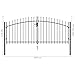 Outdoor gate Metal gate Fencing Decking & Fencing Fence Gate Double Door with Spike Top Steel 9.8'x4.1' Black for Residential, Outdoor Yard Patio Entry Way