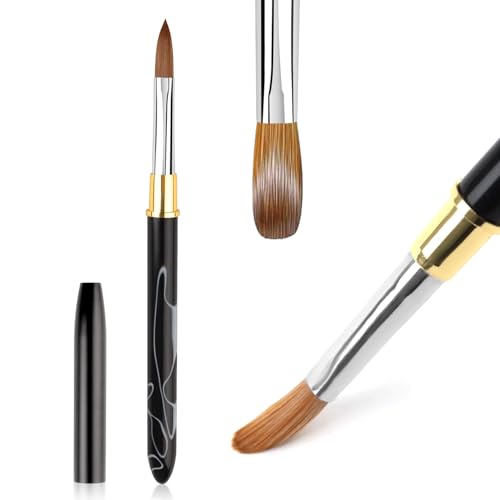 Pincel acrílico de tamaño 8 de Kolinsky para uñas, pincel de manicura para polvo acrílico y polvo de inmersión, herramienta profesional de manicura para extensiones, modelado, uñas DIY con mangojm