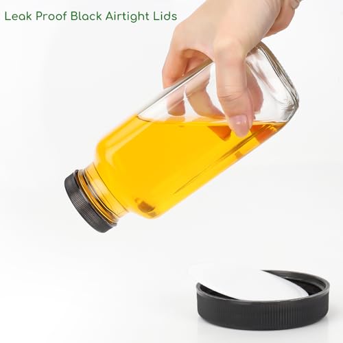 HYCKee 500ml/16oz Glass Bottles with Lids - 6 Pack Reusable Containers for Juices, Smoothies, Kombucha, and More - Leakproof Design with Pen and Labels - Image 5