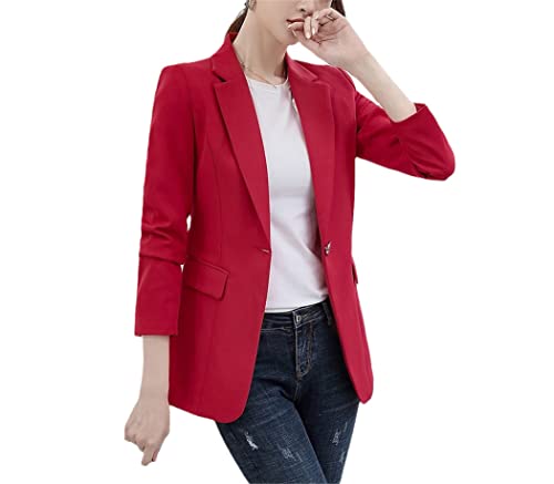 Women Korea Casual Slim Blazers Jackets Work Coat Outerwear Autumn Office Lady Career Jacket4