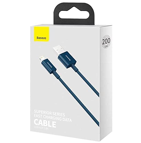 Cabo Baseus USB para Apple Lightning 8 Pinos 2,4A Superior Fast Charging Calys-A03 1M Azul