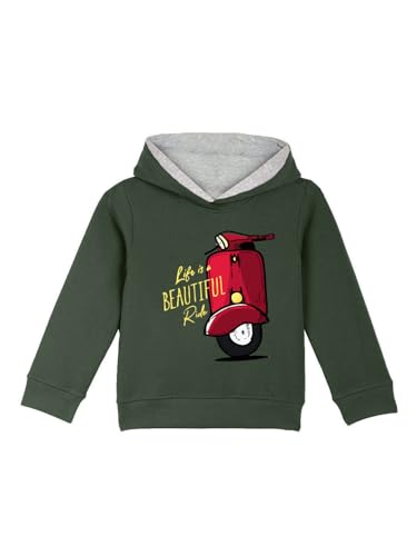 Image of Naughty Ninos Girls Green Printed Hooded Sweatshirt for 3 to 12 Years (NNA0123TST)