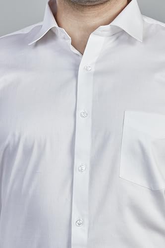 Image of Men's Solid Formal Shirt | Regular Fit |100% Pure Cotton Satin | Classic Collar | Full Sleave