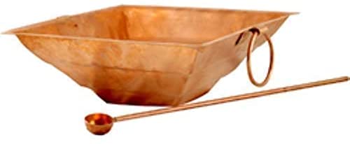 SSR Copper Hawan Kund Traditional Indian Agnihotri Yagna Havan Kund Pooja Accessory 5inches Approx with Spoon & Hawan samagri