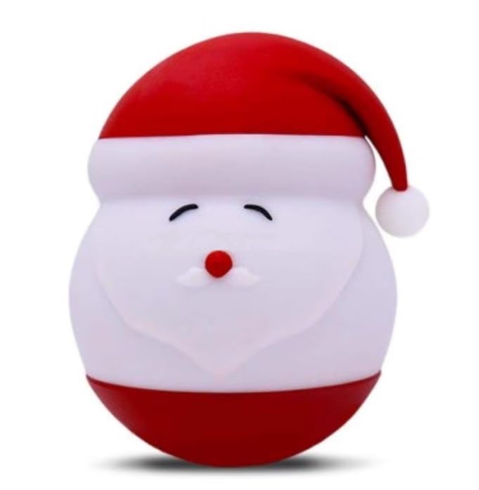 Omana Christmas Tree Night Light Cute Santa Silicone LED Bedside Touch Lamp Rechargeable Dimmable Breastfeeding Tap RGB Kids Children Bedroom (SiliconeSanta2) — image 1